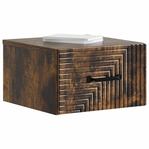 vidaXL Wandmontierter Nachttisch 2 pcs Geräucherte Eiche Holzwerkstoff, Minimalistischer Nachttisch, viel Stauraum, modernes Design, Schlafzimmer-Organizer, Elegante Deko-Tisch