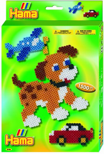 Hama 3326 - Geschenkset Hund, ca. 1500 Bügelperlen und eine rechteckige Stiftplatte