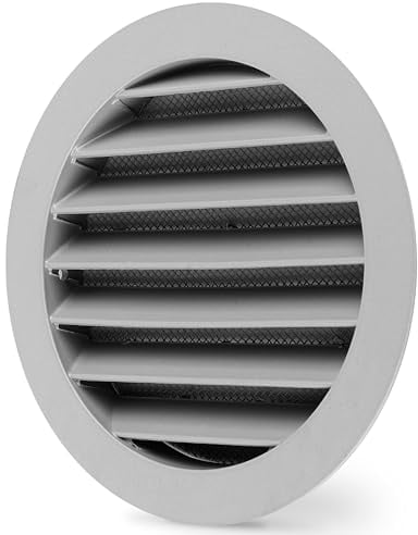 calimaero® WSGG Rejilla de Ventilación con Mosquitera 125mm Aluminio Fundido Robusto, Rejilla Ventilacion Redonda para Autocaravanas, Caseta de Jardín, Garaje, Estable a los rayos UV a prueba de óxido