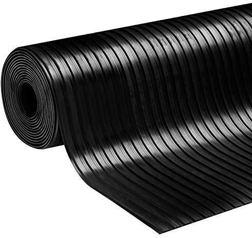 etm - Revêtement de Sol en Caoutchouc antidérapant - Tapis de Sol Usage Industriel - Protection amortissante Contre Les Chocs et l'usure pour Zones de Chargement - Karo, Noir 100x600 cm, 3mm