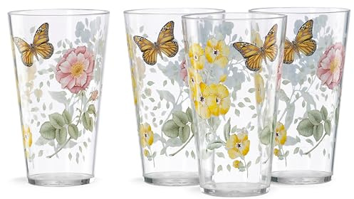 Lenox Butterfly Meadow Acrylic Highball Glasses, Set of 4