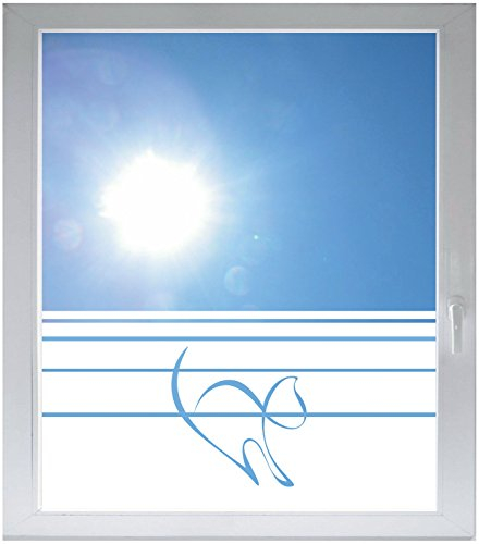 INDIGOS UG Sichtschutzfolie Glasdekorfolie Fensterfolie mit Motiv satiniert Blickdicht - d311 Katzen pinkeln - 1200 mm Länge - 500 mm Höhe Streifen