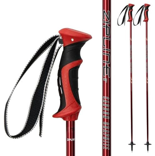 Skistöcke CARBON graphit Composite – ZIPLINE Lollipop US SKI TEAM OFFIZIELLER Ski –, von Farben und 10 Größen, kirschrot