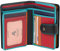 VISCONTI ® Leder Geldbeutel Damen RFID Schutz Geldbörse Damen Portemonnaie Bifold Mehrfarbig Portmonee in Geschenk-Box ''Rainbow''(RB51 Black Multi)
