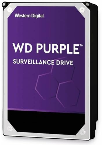 Western Digital - WD Purple 12To - Disque dur interne pour la vidéo surveillance avec technologie Allframe 4K™ - 3.5 SATA 6 Go/s, 360To/an, 256Mo Cache, 7200rpm - WD121PURZ