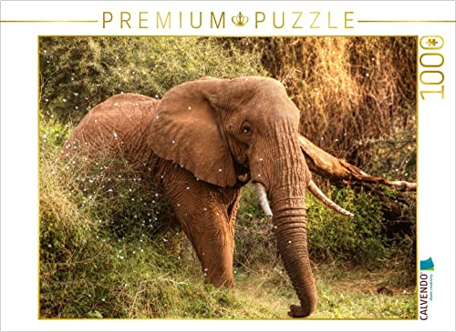 CALVENDO Puzzle Elefant in der Zentral-Serengeti | 1000 Teile Lege-Größe 64 x 48 cm Foto-Puzzle für glückliche Stunden