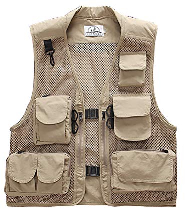 Outdoor-Weste Sommer Anglerweste Superleichte Atmungsaktive Netzweste für Fotografie und Wandern Mutil-Tasche Damen Herren