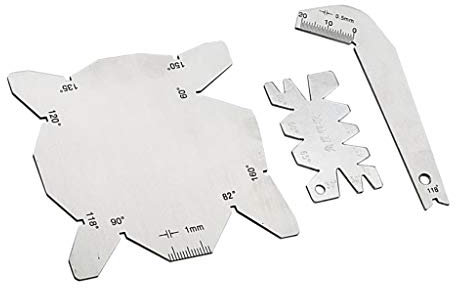 Tubayia 3 Stück Edelstahl Winkelmesser Set - Bohrdurchmesser Winkellehre + Bohrer Winkellehre + General Winkellehre
