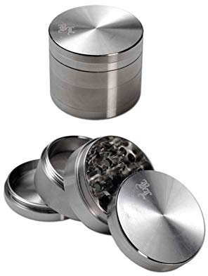 Black Leaf 1x Edelstahl Grinder 4-TLG. Ø 38mm H: 33mm + Sticker und PopUp