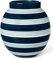 Kähler Vase H20.5 cm Omaggio Nuovo für Blumen mit handgemalte Streifen, blau