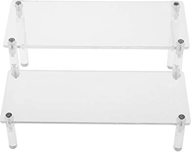 Generic Acryl Display Riser Stehen Klare Display-ständer Regal für Sammlerstücke Amiibo Pops Figuren, Cupcakes, Parfums - 2 Tiers Widh 27x10cm