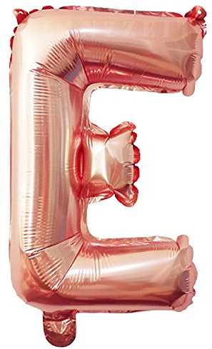 Lepep 40 cm Roségold Luftballons Zahlen von 0 bis 9 Buchstaben von A bis Z Party Deko Ballons für Geburtstag Babydusche Brautparty Hochzeit Abschlussball Folienballons Dekoration (Buchstabe E)