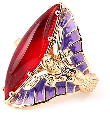 Hot Purple Emaille bunten Stein großen Ring für Frauen Mode Gold Meerjungfrau Königin Ring Verlobungsfeier Schmuck