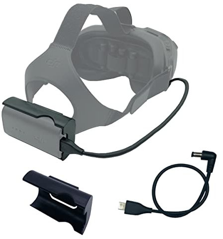 FPV Goggles V2 Batteriehalter und Stromkabel Kompatibel mit DJI FPV Combo Goggles V2, Akku Aufladen Draht / Clip für FPV Goggles V2 Zubehör (Stromkabel + Batteriehalterung)