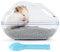 BUCATSTATE Hamster Sand Badezimmer, Hamster Sandbad Sandkasten Toilette mit Schaufel Sand Trockenbad Container für Chinchilla, Goldene Bären, Gerbil (Transparent Blue, L)
