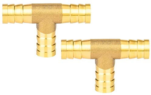 Noosverl 2 Pièces T connecteur de tuyau d'air comprimé, raccords de tuyau en T à 3 voies en laiton 10 mm