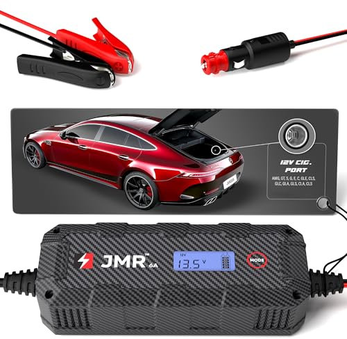JMR Batterieladegerät für Mercedes-Benz AMG GT S Class SL G GLS E GLE CLE CLS Alle Modelle Autobatterie Ladegerät Erhaltungsladegerät Akkuladegerät Auflader (12V Zig.-Anschluss, Kein Lithium-Modus)