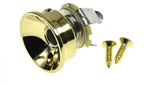 Dopro Gold Electric Guitar Jackplate Metric Brass Electrosocket Jack Plate with Gold Brass Mono Output Jack and Screws Fits Import Style Tele/Telecaster
