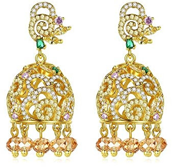 DAOMEI Indische Große Tropfenohrringe Für Frauen Kubikzirkon Exquisite Quaste Modeschmuck Hochzeit