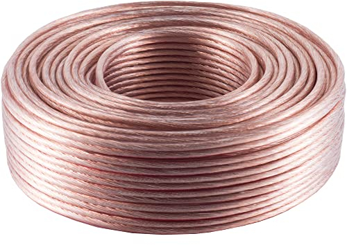 JAMEGA - Lautsprecherkabel Hifi Audio Kabel Auto Boxenkabel Boxen - mehrere Größen und Längen für Lautsprecher & Surround Systeme aus einer Kupferlegierung, 2 x 1,5mm², transparent, 10m