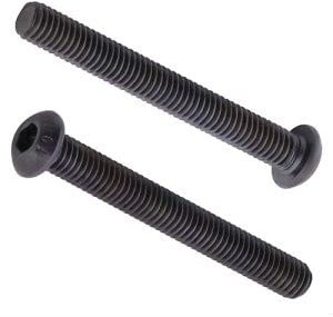 M5-0.8 x 40mm (30 PCS) Button Head Socket Cap Screws, Screw Fix, Black Oxide Finish, 10.9 Grade Alloy Steel, Full Thread, Coarse Thread, ISO7380