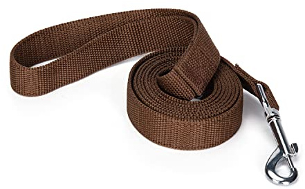 Siumouhoi Robuste, langlebige Nylon-Hundeleine, 2,5 cm breites Traktionsseil, 1,8 m 3 m 4,6 m lang, für kleine und mittelgroße Hunde (braun, 1,8 m)