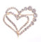 Cadeau de Bijoux en Plaque Or Rose Glaring Cristal Jolie Amoureux Broches Coeur et Pins cru pour et Filles