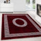 Teppium Moderner Kurzflor Teppich Wohnzimmer 240 x 340 cm Rot - Flauschiger Teppich Waschbar, Mäander-Design, Pflegeleicht, Weich - Ideal für Schlafzimmer, Esszimer und als Küchenteppich