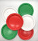Beautiful Balloons Small Paper Party Plates in Red White Green Mexican Italian Theme x 40