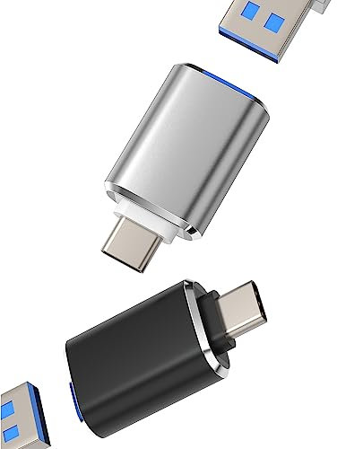 USB-C to USB A Adapter OTG Cable Accessories(2Pack)Apple iPhone 15 Pro Max Plus iPad 10、Air4/5、Mini6、Pro 12.9 Type C Thunderbolt Converter 3.0 Port compatible for Samsung Galaxy S23 Ultra Macbook LG