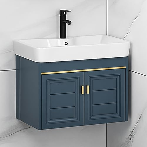 Meuble Lave Main WC, Meuble Lave-Mains Décor, Meuble Lavabo Vasque Blanc, Deco Salle de Bain, Armoire de Rangement evier Meubles avec Robinet, pour Restaurants Garages Entrepôts Jardin (Size : 48x36x