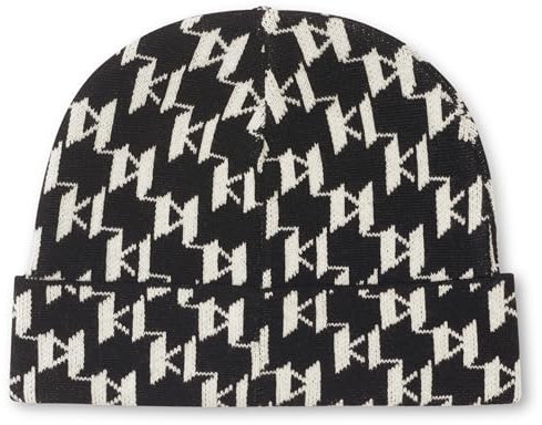 KARL LAGERFELD Damen All Over Kl Logo Beanie-Mütze, Mehrfarbig/Meereswellen (Ocean Tides), Einheitsgröße