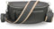 BRISE Bauchtasche Damen Echtes Leder Lucia Handgemachte Umhängetasche Crossbody Bag mit Ledergurt + Optionalen Breiten Gemusterten Riemen 3 Fächer Stylische Hüfttasche Made in Italy (Dunkelgrau - 3)
