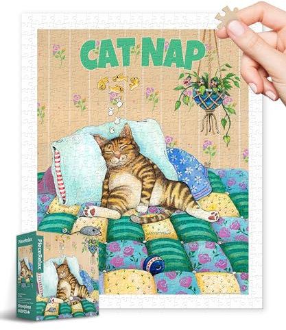 PieceRelax Puzzle 500 Teile für Erwachsene & Kinder ab 14 – Gary Patterson - Cat Nap [H3468], 37,8 x 30,8 cm, Herausforderung & Achtsamkeit für Ihre Me-Time