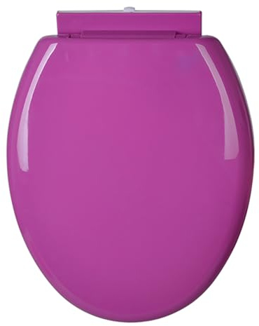Dazzluxe Runder PP-Toilettensitz Mit Deckel, Leiser, Farbiger WC-Sitzbezug Mit Soft-Close-Funktion, Reinigen, Verstellbarer Toilettensitz Aus Kunststoff,Lila