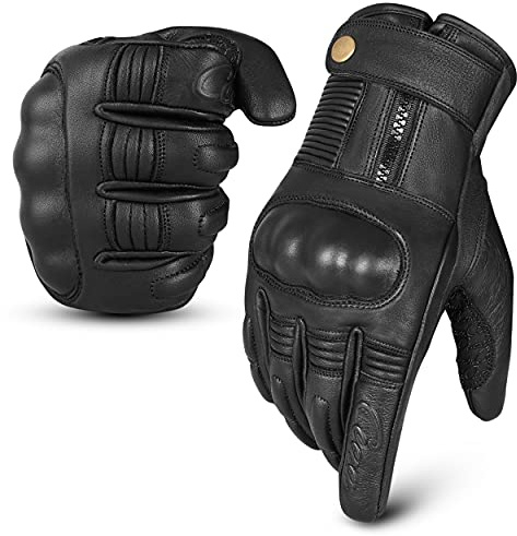RideMaxx Motorradhandschuhe, echtes Leder, Motorradhandschuhe, schwarz, Lederhandschuhe, Touchscreen