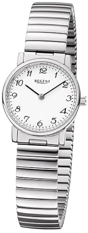 REGENT Damen Armbanduhr Analog Edelstahlarmband Silber URF1244 Analoguhr