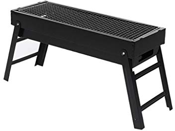 YONQIWU Parrilla plegable para barbacoa al aire libre, asador de hierro para pollo, carne, Kebab, estante para asar, portátil, para acampar, Picnic, barbacoa, soporte para estufa de carbón