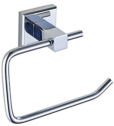 Toilet Roll Holder Wall Mounted. Chrome Bathroom Toilet Roll Holder Round. Modern Tissue Paper Holder Stainless Steel (Square)