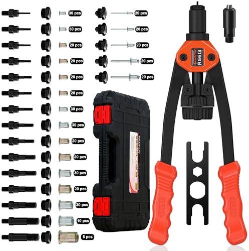 WelderElite Dual-Function Rivet Nut Tool Rivet Gun Kit 405 pcs