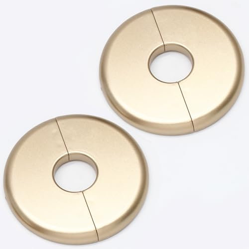 Seimneire Lot de 2 rosaces fendues dorées de 22 mm, cache-tube en métal pour tuyau d'eau, collier mural pour tuyau d'eau de salle de bain
