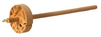 TOGEPP Garnwerkzeug, 12,9 Zoll große, gravierte Fallspindel aus Hartholz – tragbares Garnspinnwerkzeug for Stricken, Häkeln, Sticken for Bastler Aller Niveaus