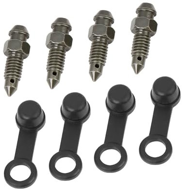 A ABSOPRO 4 Stücke M6x1mm Hohlschraube Entlüftung Schraube mit Kappe für Motorrad Artikelaustausch