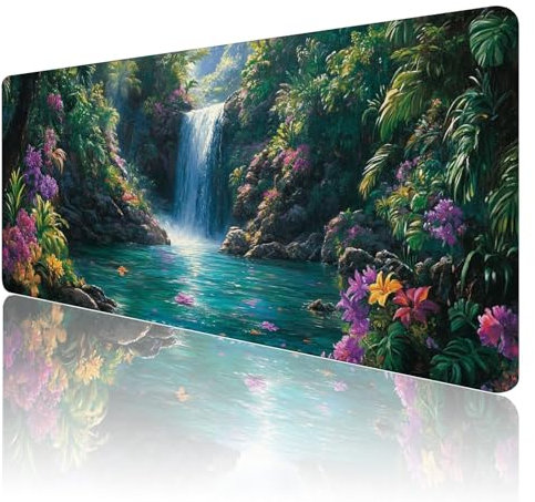 Tapis de Souris Paysage Tapis de Souris Gamer XXL 1200x600x3mm ImperméAble Et AntidéRapant Mousepad Bords Cousus Une éTendu SousMains Tapis Souris Paysage pour Gamer, Pc et DéCoration de Bureau J9