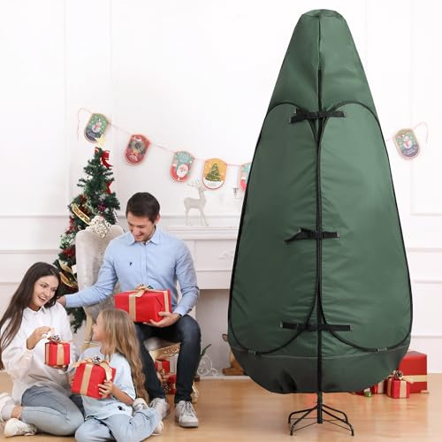 Upright Christmas Tree Storage Bag - 9 ft Green, Fits 8-10 ft Trees