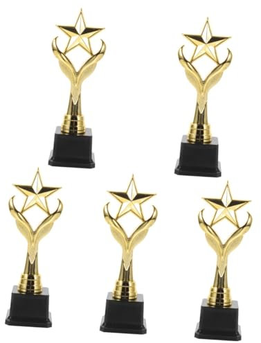 BESPORTBLE 5pcs Student Trophy Winner Baseball Trophies for Prizes Outdoor Trophy for Party Darts Small Gold Trophy Funny Trophy Mini Trophies Boys Star Trophy Cup Abs