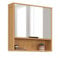 IDMarket - Meuble de rangement suspendu avec miroir pour salle de bain bambou BEA