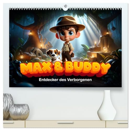 Max und Buddy: Entdecker des Verborgenen (hochwertiger Premium Wandkalender 2026 DIN A2 quer), Kunstdruck in Hochglanz: Die geheimnisvollen Abenteuer ... kleinen Archäologen (CALVENDO Wissenschaft)