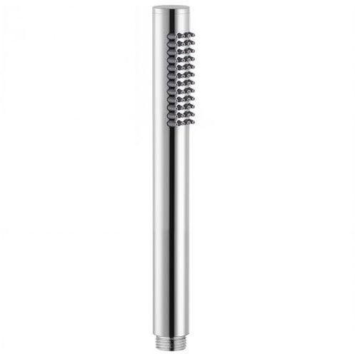 Drenky Round Shower Head Stainless Steel 304 Pencil Shower Head High Pressure Handheld Showerhead with 48 Easy-Cleaning Rubber Nozzles Pencil Water Saving, Universal, Single Function
