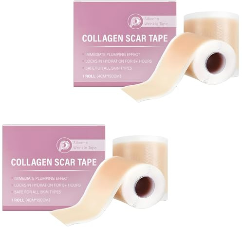 Silikon Narbenblätter, Silikon-Narben-Tücher, Silikon-Narbenpflaster Mit Kollagen, 4 X 150 Cm Silicone Scar Tape,ultradünn, Hautfreundlich, für C Sektion, Operationen, Verbrennungen, Akne (2)